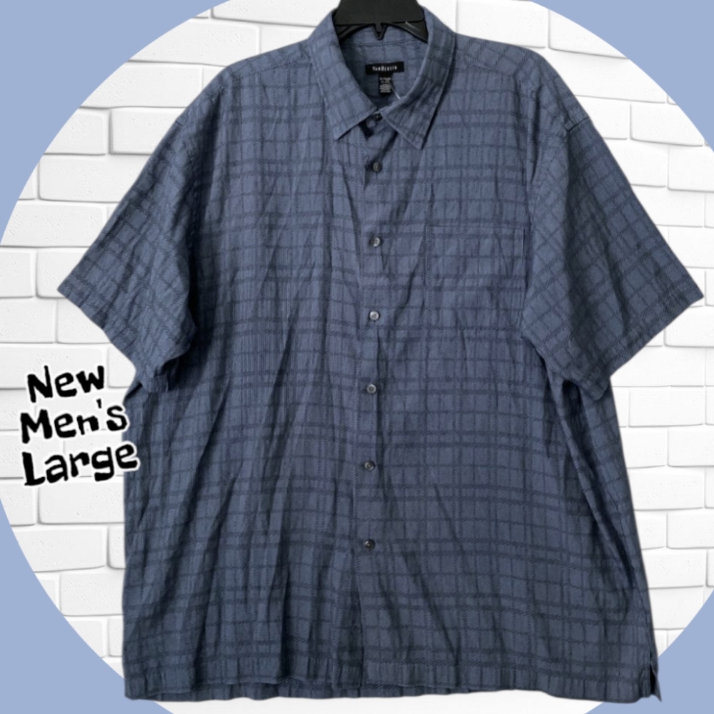 NWOT Mens Air Puck Button Down Short Sleeve Shirt, 1 Chest Pocket